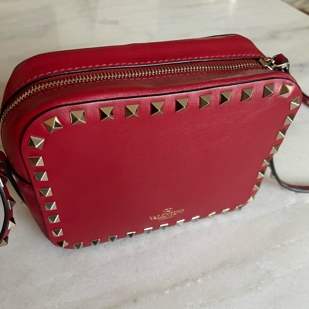 Valentino Rockstud Leather Camera Bag